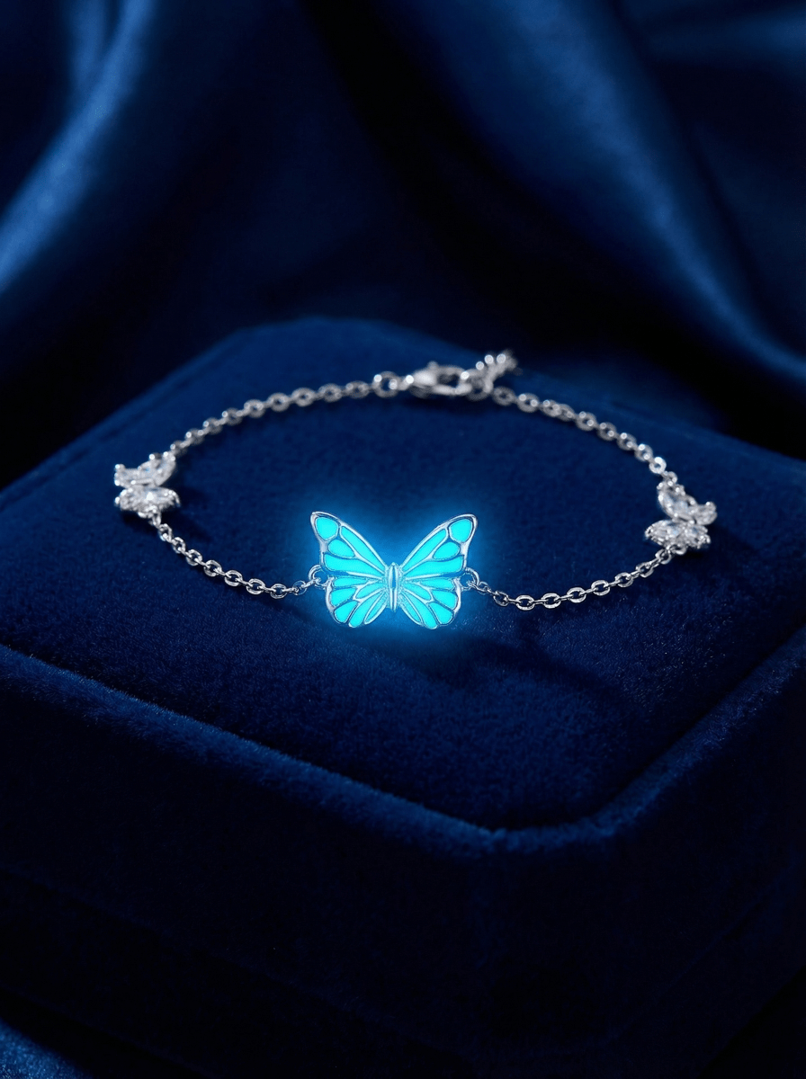 Luminous Dream Blue Butterfly Necklace