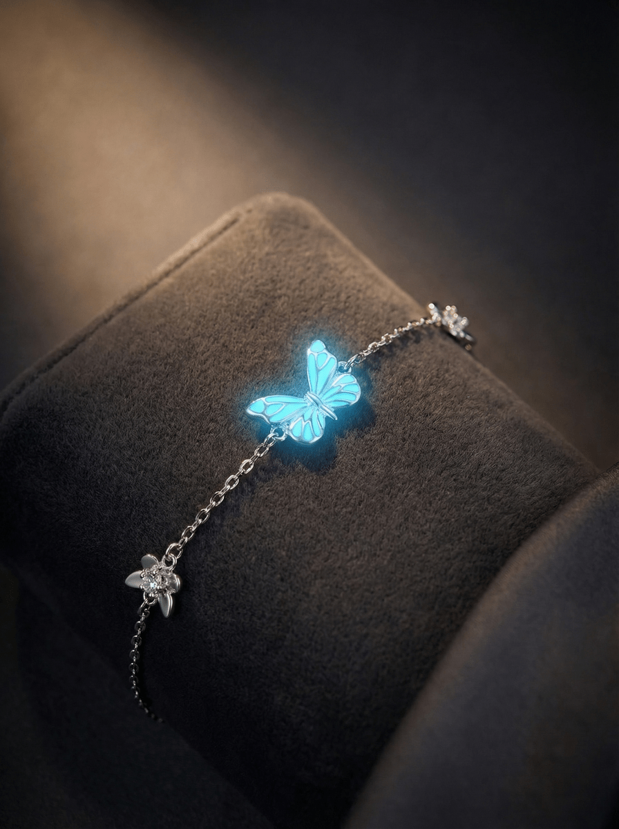 Luminous Dream Blue Butterfly Necklace