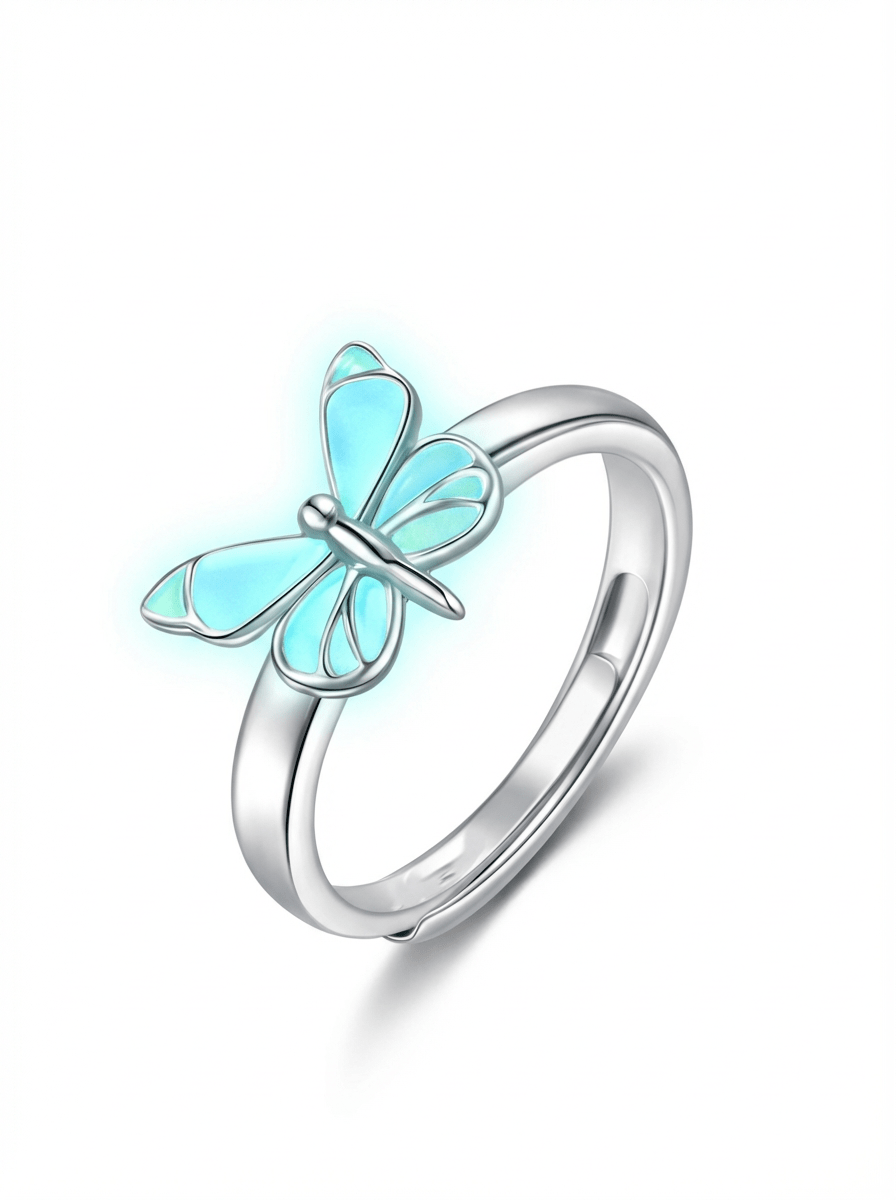 Luminous Dream Blue Butterfly Necklace