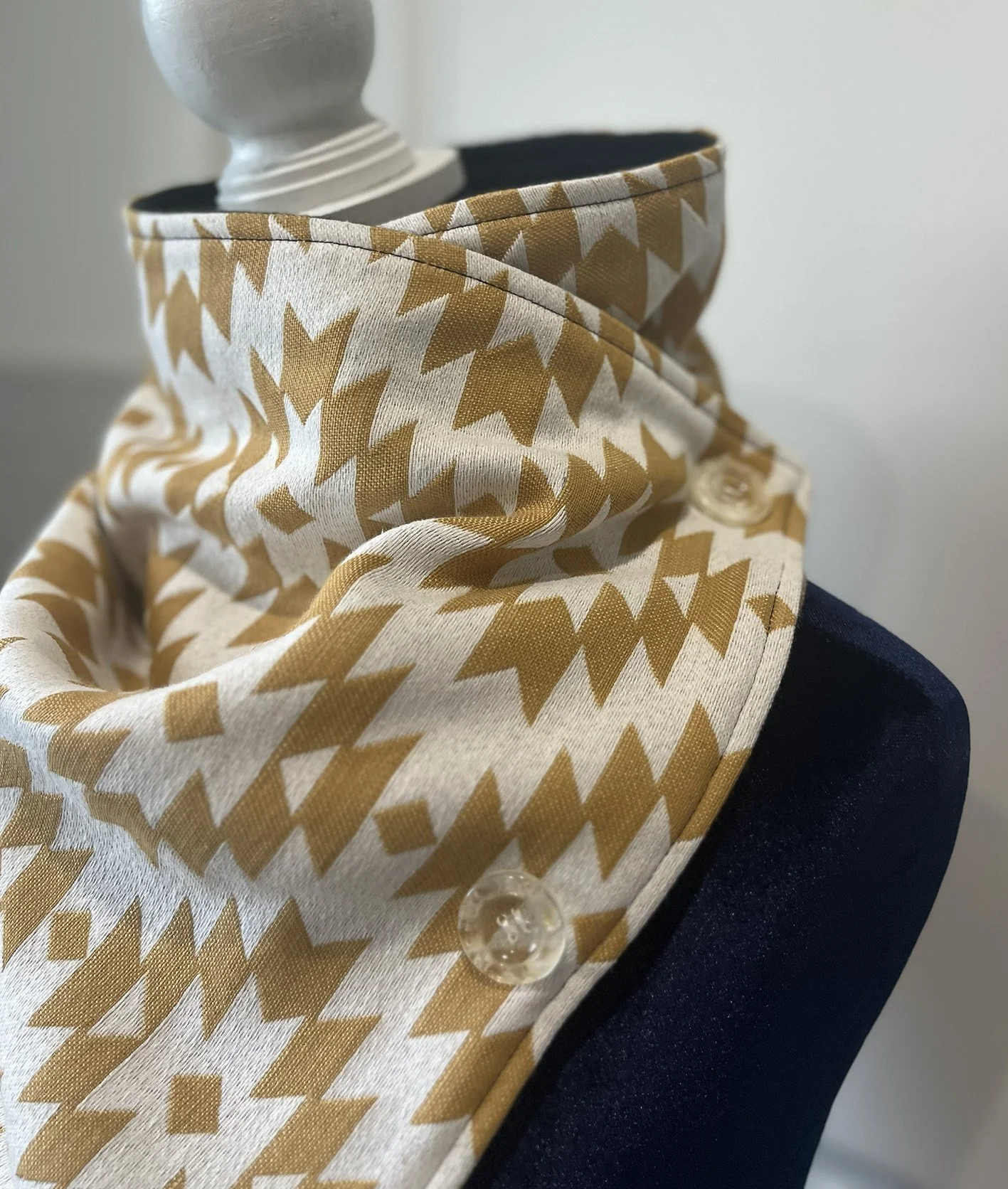 Aztec Grey-white Diamonds Western Warm Neck Hood