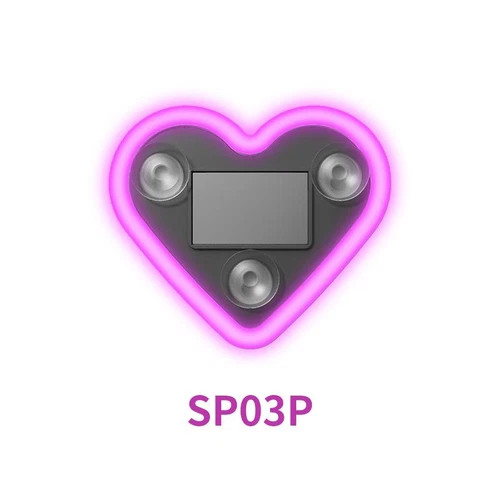 Solar-powered wireless LED triangular heart-shaped C-pillar neon light