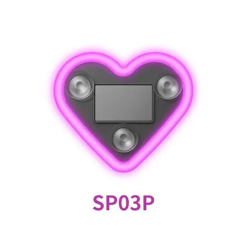 Solar-powered wireless LED triangular heart-shaped C-pillar neon light