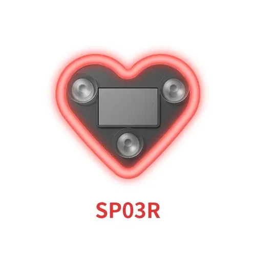 Solar-powered wireless LED triangular heart-shaped C-pillar neon light