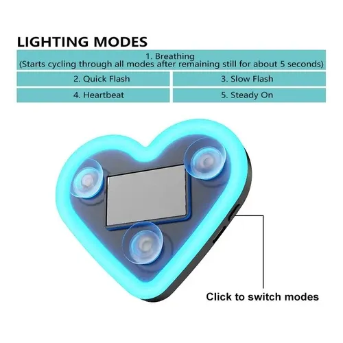 Solar-powered wireless LED triangular heart-shaped C-pillar neon light