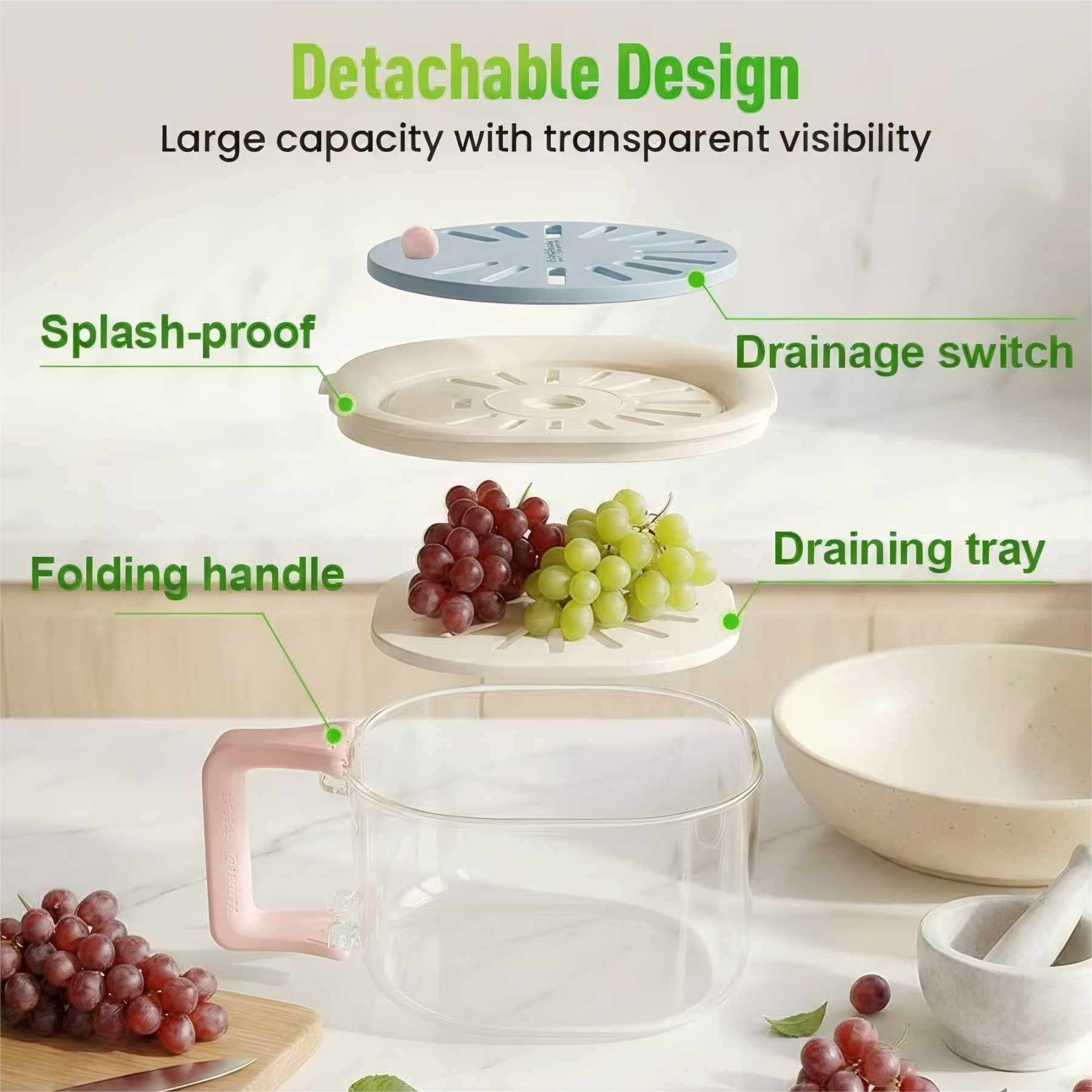 Multifunctional fruit washing bowl