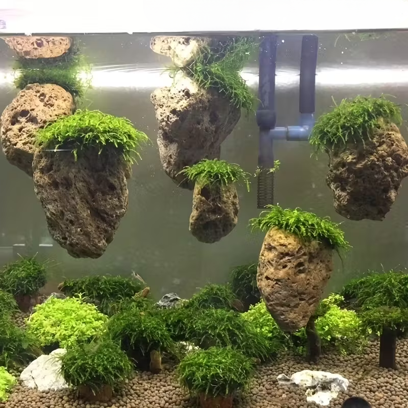 Aquarium Floating Rock Decoration - Resin Moss Floating Stone