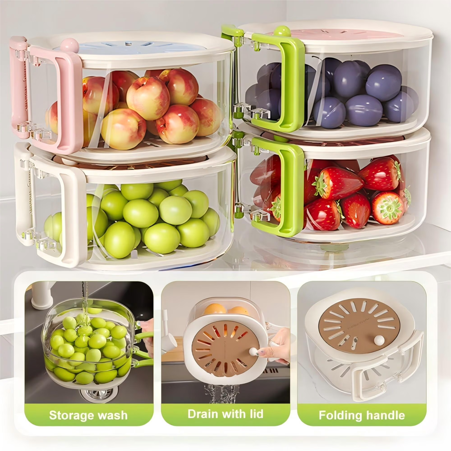 Multifunctional fruit washing bowl