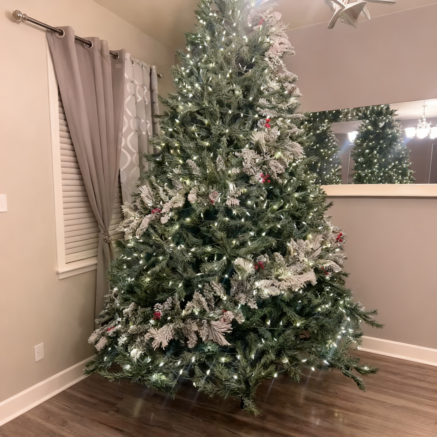 🎄6FT Classic Christmas Snowflake Pine Garland ⛄