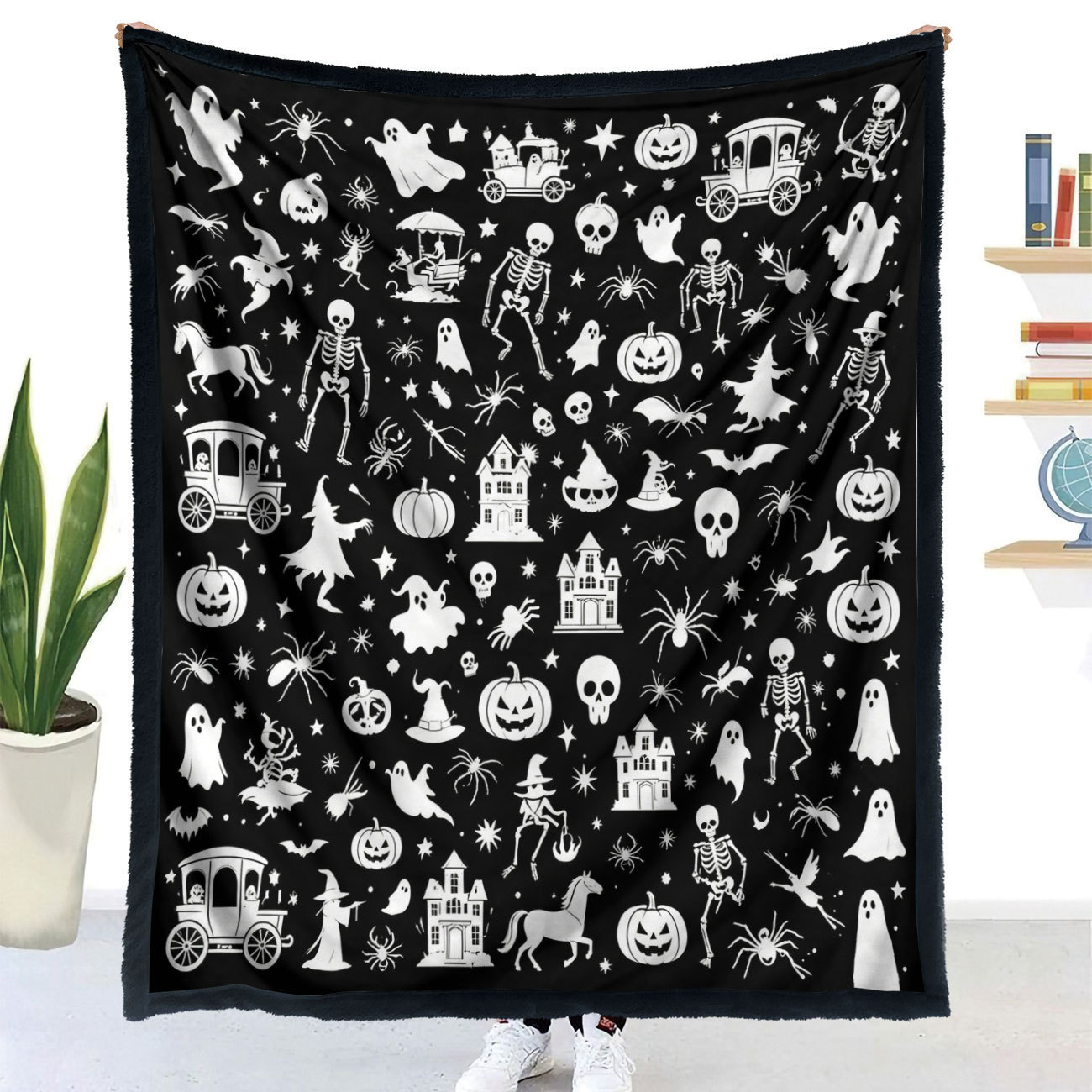 🔥HOT SALE 49% OFF - 🎃👻Trick Or Trace Halloween Coloring Blanket🎨(📦Buy 2 Free Shipping)
