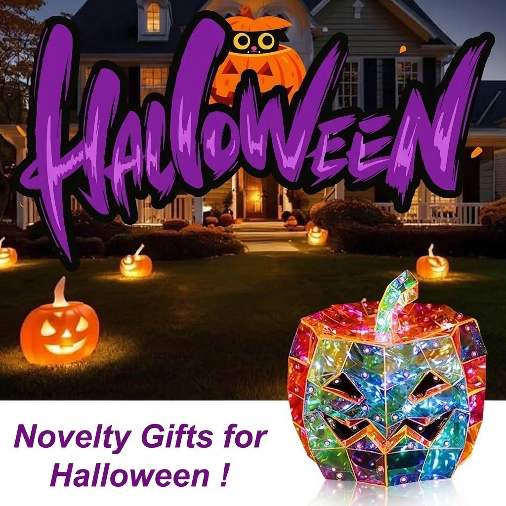 🔥Colorful Pumpkin Lamp | Prism Effect Pumpkin Art Sculpture Night Light