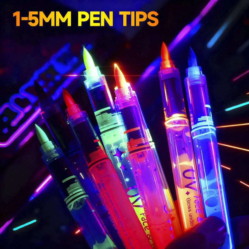 🥳2026 HOT SALE💞50K+ SOLD!🎁UV Glow Face and Body Paint Markers Set