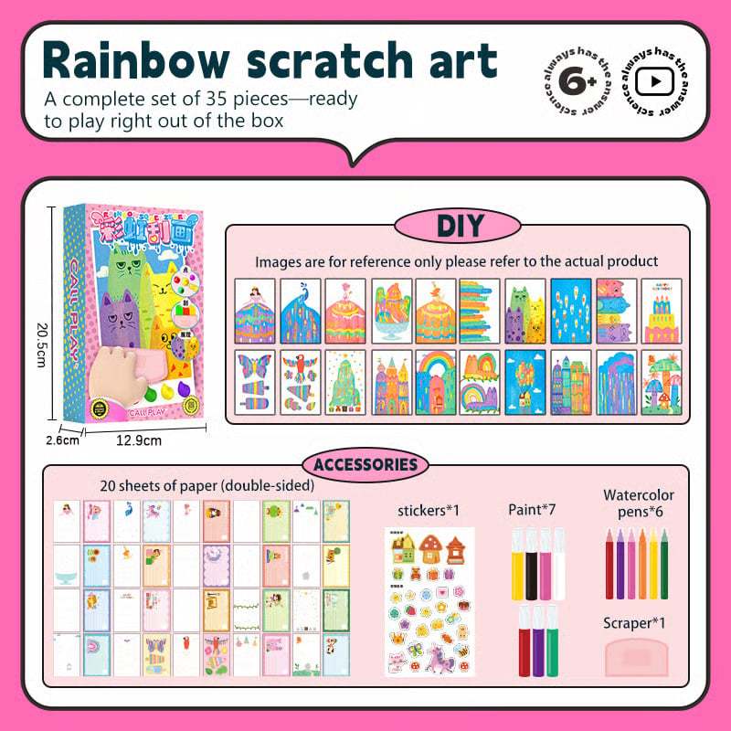 🎅20Pcs DIY Rainbow Scratch Art