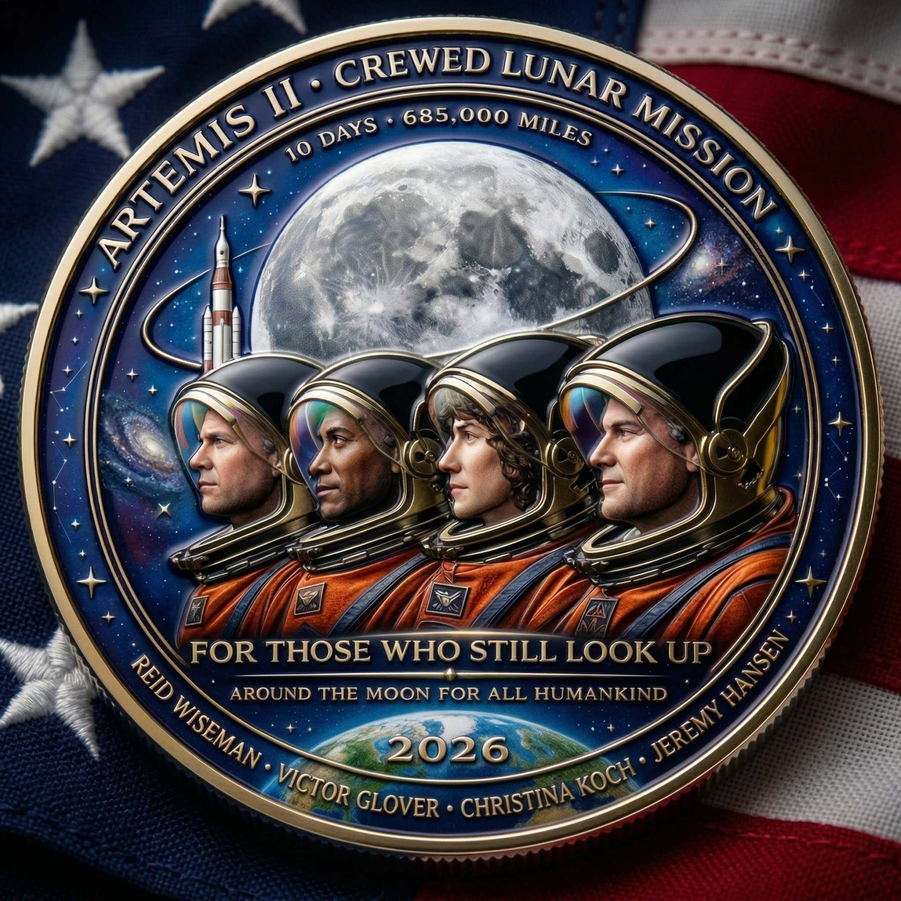 👩🏻‍🚀A TRIBUTE TO THE EXPLORERS - 🚀Artemis II Lunar Legacy Commemorative Coin🌙