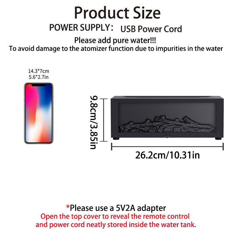 Simulated Fireplace Flame Humidifier