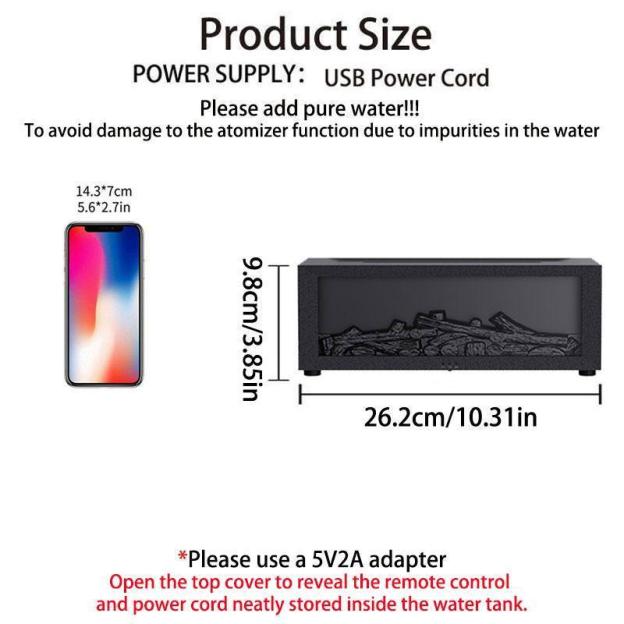 Simulated Fireplace Flame Humidifier