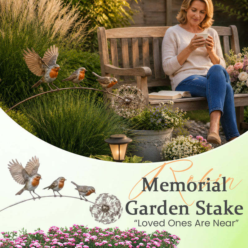🕊️Robin Memorial Garden Stake – “Loved Ones Are Near”❤️