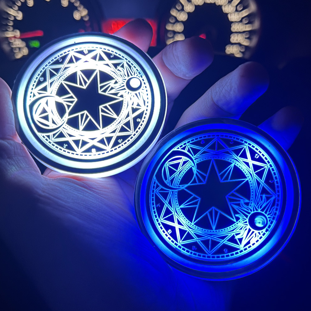 2PCS LED Car Coasters