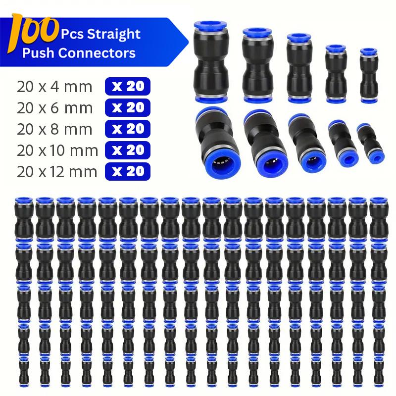 Straight Push Connectors - Quick Connect Air Hose Fittings Tube