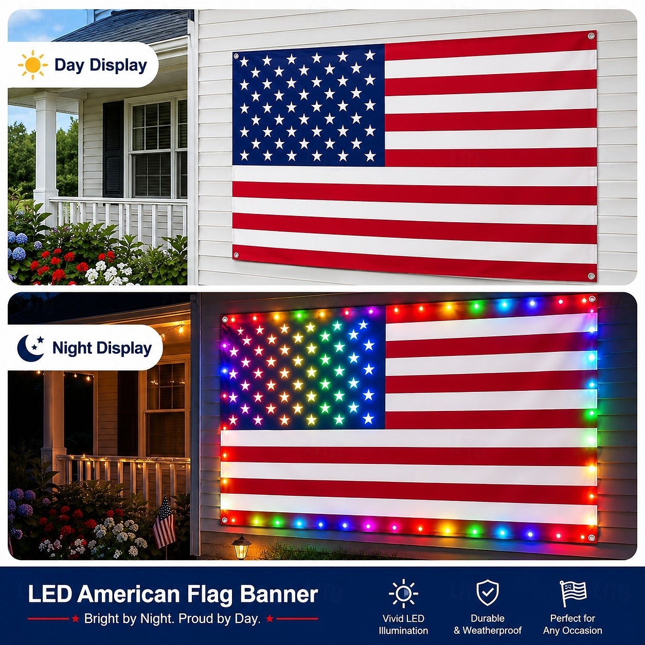 🦅 Illuminated 250th Anniversary USA Commemorative Flag - Premium LED Edition (3x5 Ft) -Bestseller