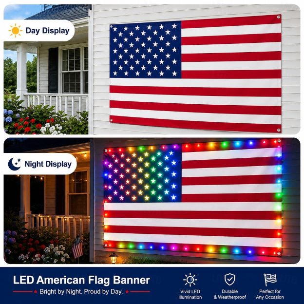 🦅 Illuminated 250th Anniversary USA Commemorative Flag - Premium LED Edition (3x5 Ft) -Bestseller