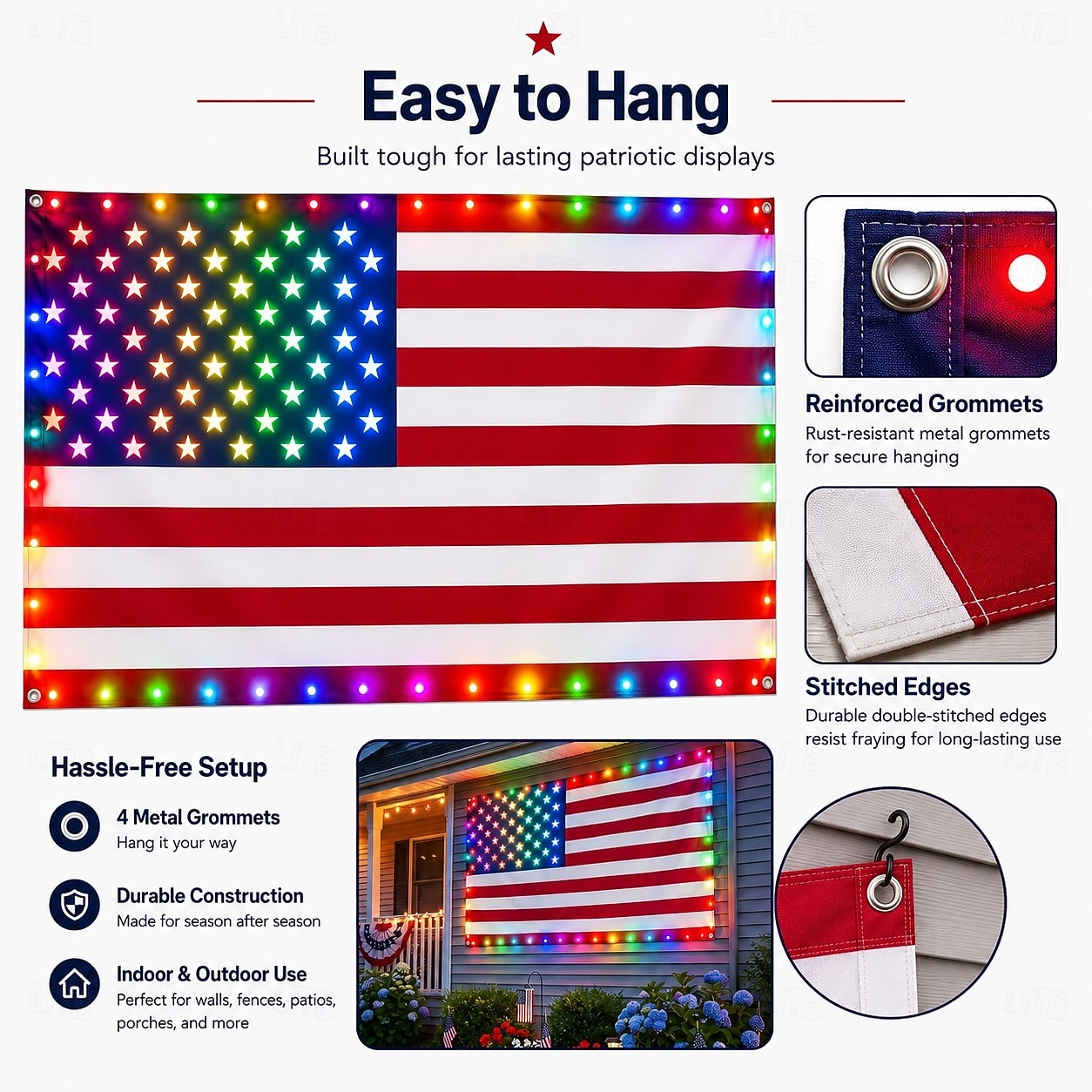 🦅 Illuminated 250th Anniversary USA Commemorative Flag - Premium LED Edition (3x5 Ft) -Bestseller