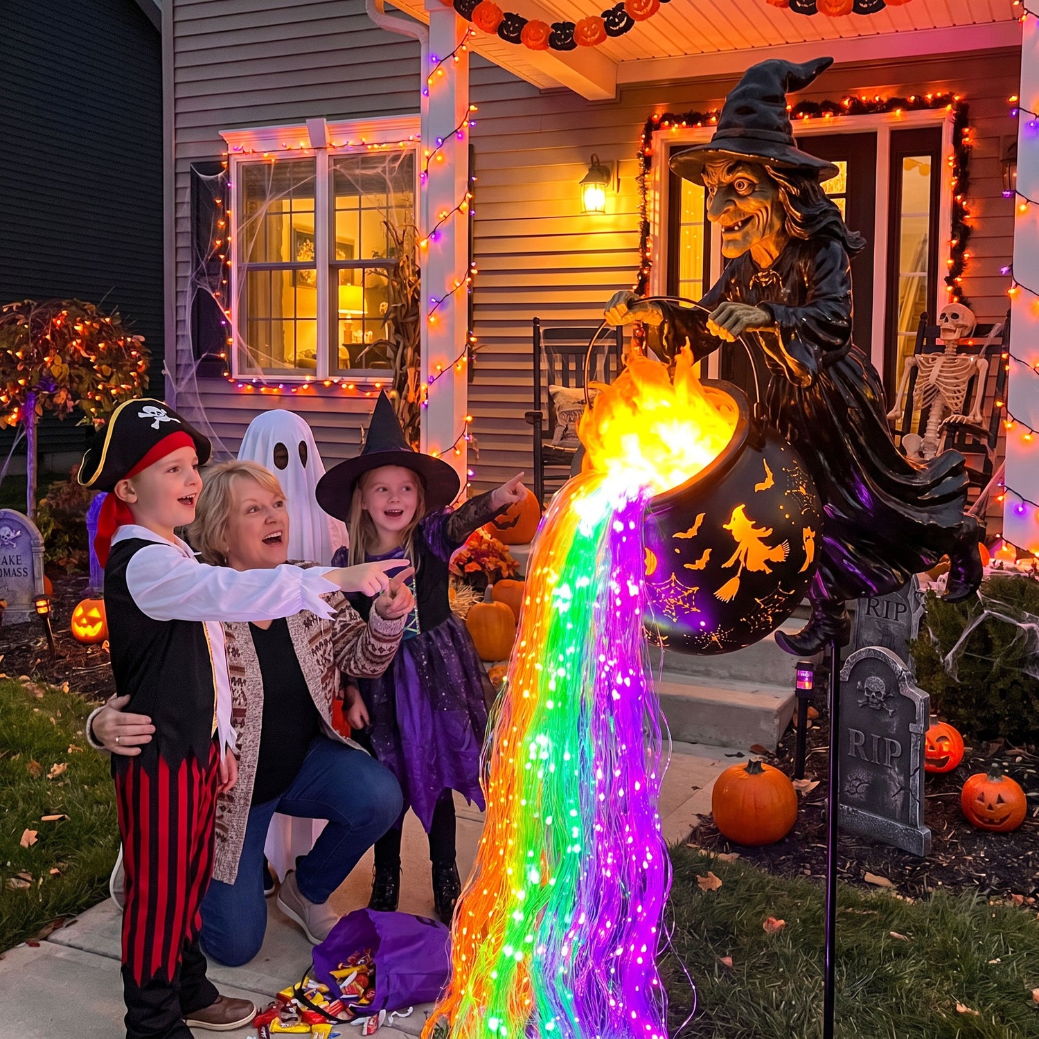 🧙‍♀️Halloween Witch Cauldron Garden Light