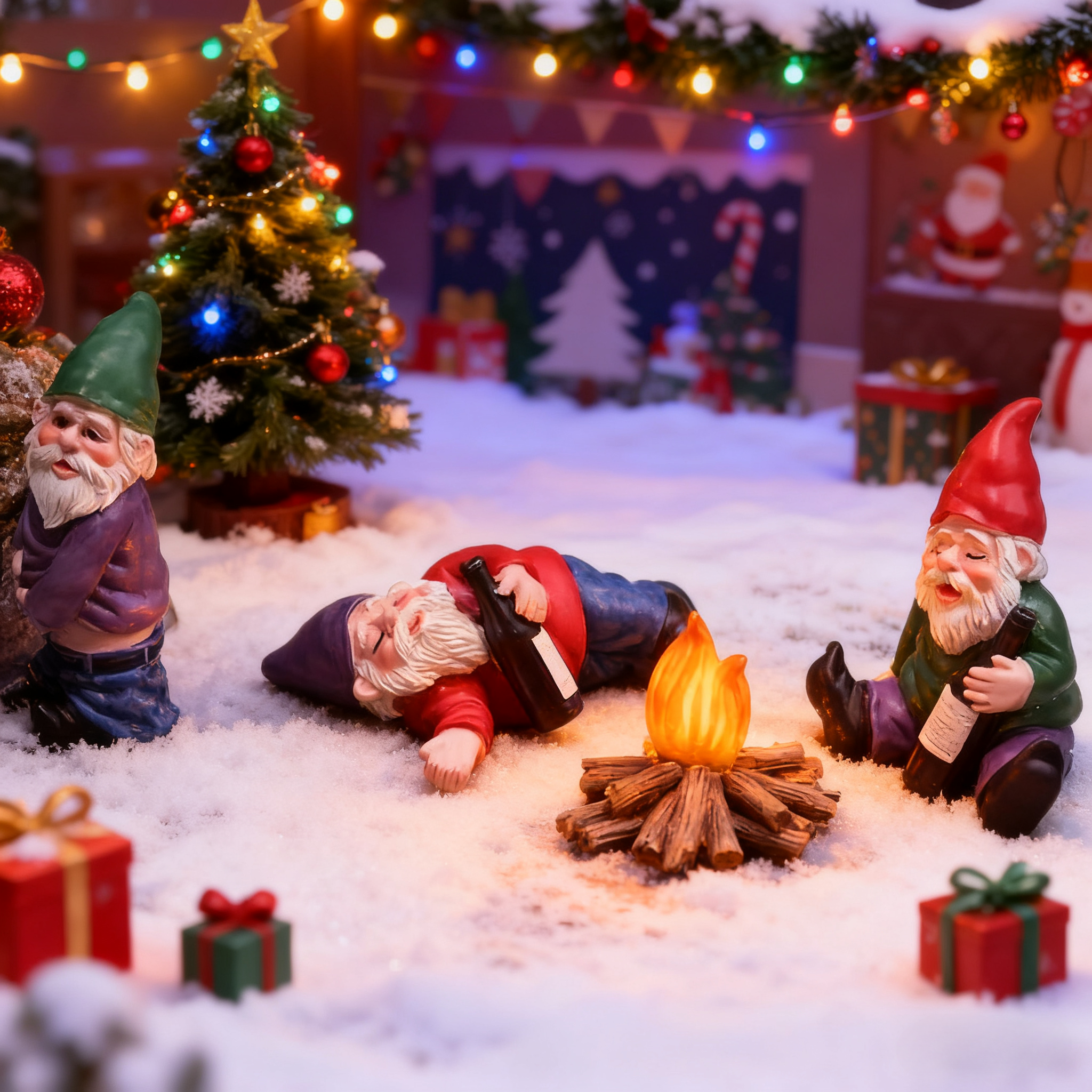 4PCS Drunk Gnome Party Set 