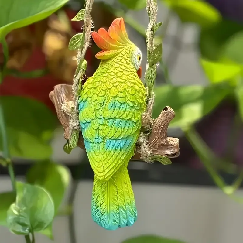 Rustic Resin Parrot Wall Hanging Decor