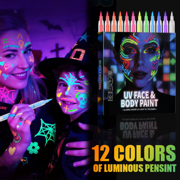 🥳2026 HOT SALE💞50K+ SOLD!🎁UV Glow Face and Body Paint Markers Set