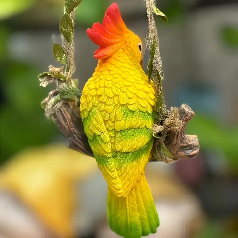 Rustic Resin Parrot Wall Hanging Decor