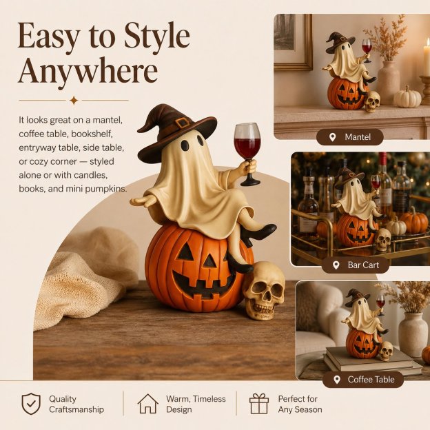 👻🍷Ghost Wine Night Halloween Decor
