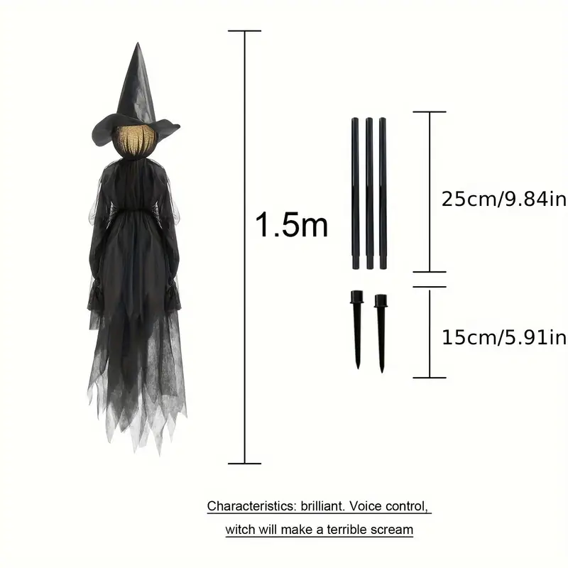 Lighted Halloween WitchStakes