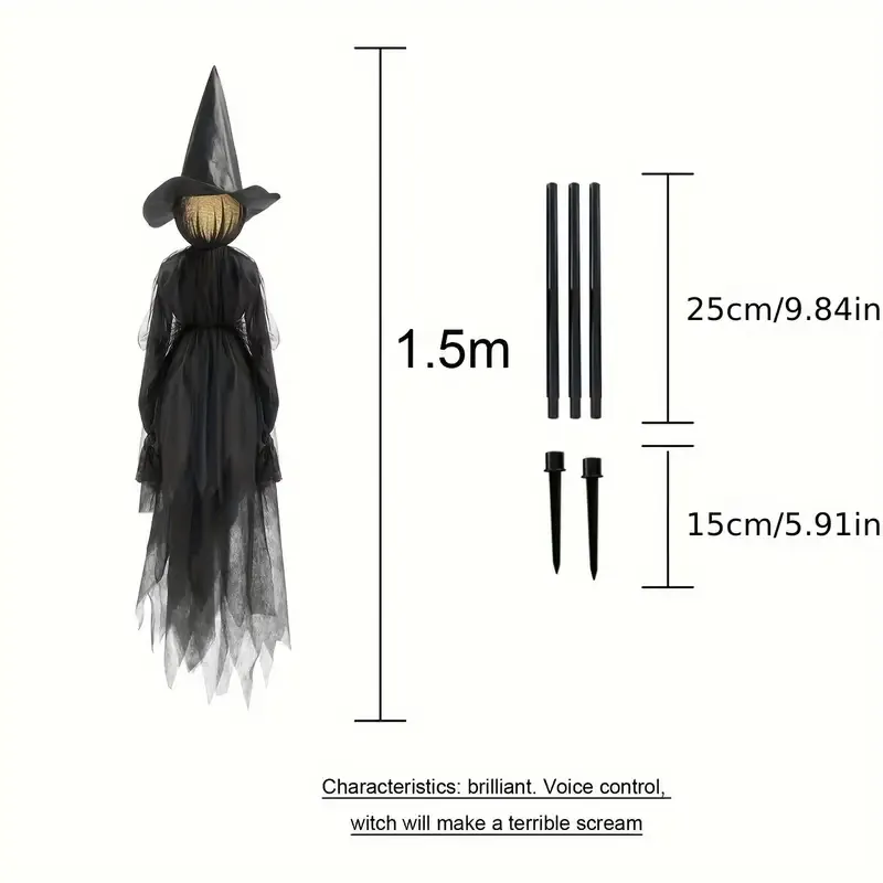 Lighted Halloween WitchStakes