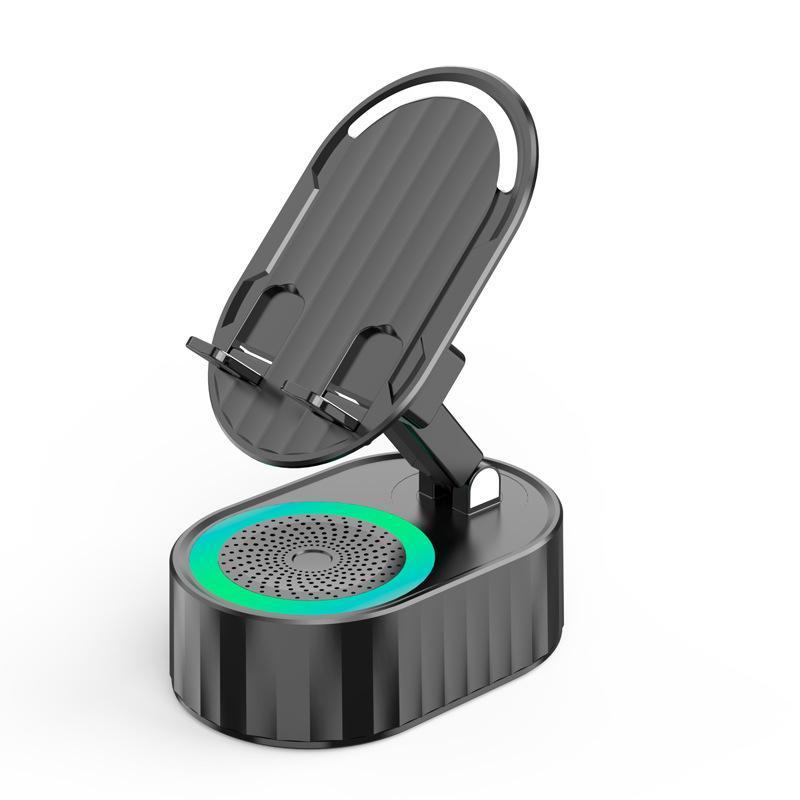 Bluetooth Speaker with Wireless Charging & Phone Stand – 5-in-1 RGB Lights, Hi-Fi Sound