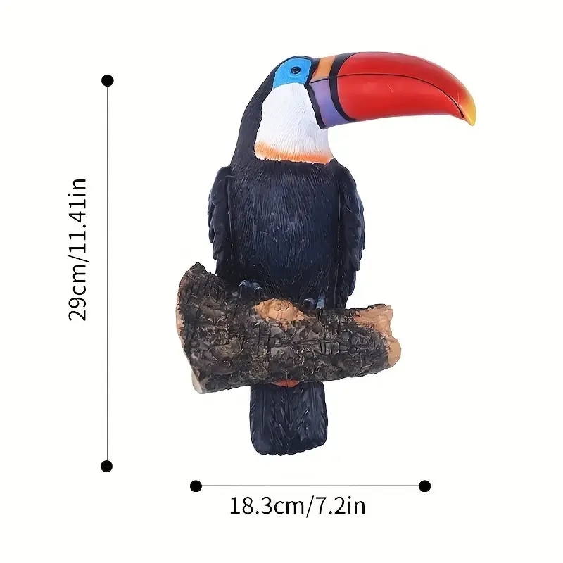 Toco Toucan Garden Statue-Handcrafted Resin Bird of Paradise Decor