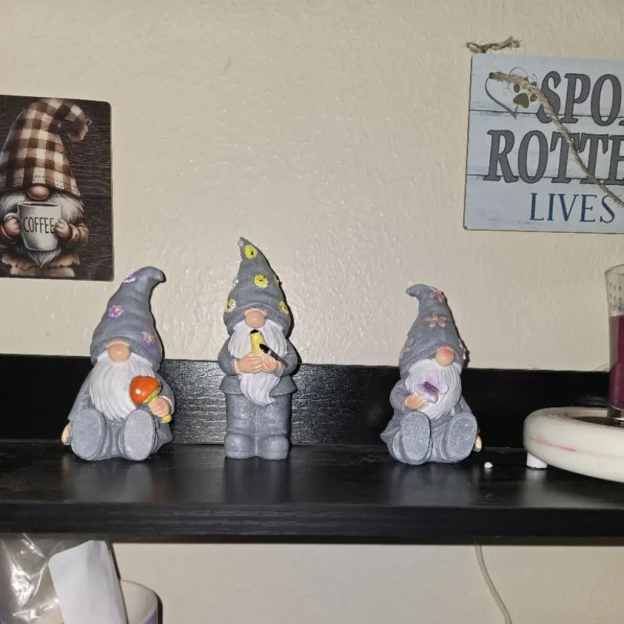 🌟 Title: 3-Piece Resin Gnome Garden Statue – American Rustic Style, Weatherproof Design for Indoor/Outdoor Use 