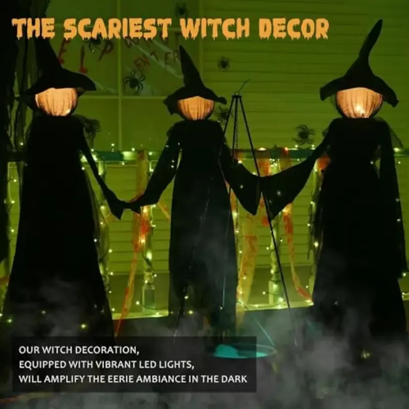 Lighted Halloween WitchStakes