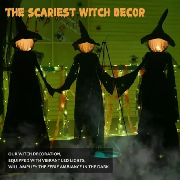 Lighted Halloween WitchStakes