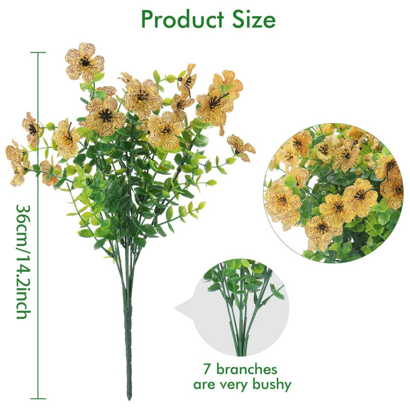 Colorful UV-Resistant Faux Flowers: Artificial Bouquet for Home Party/Garden Decor