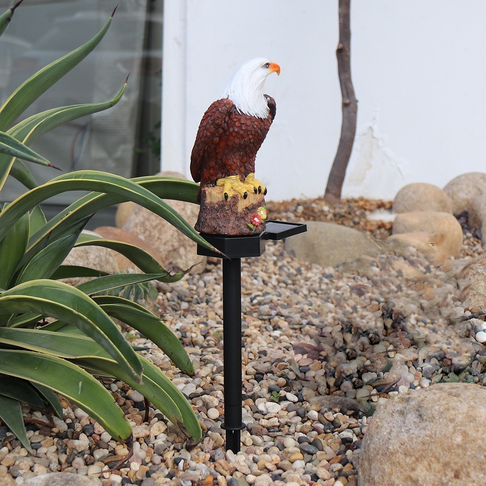 Solar Garden Light Enamel Brown Eagle