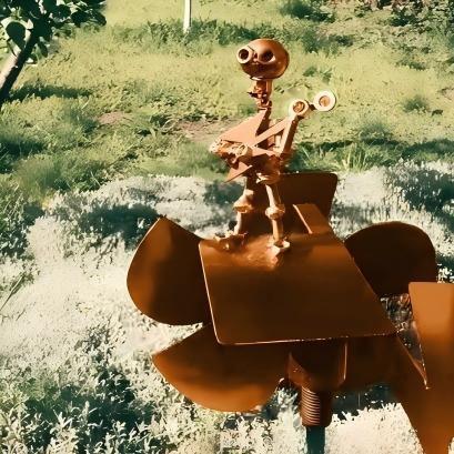 💀Halloween Skeleton Metal Drummer Kinetic Wind Spinner🎃