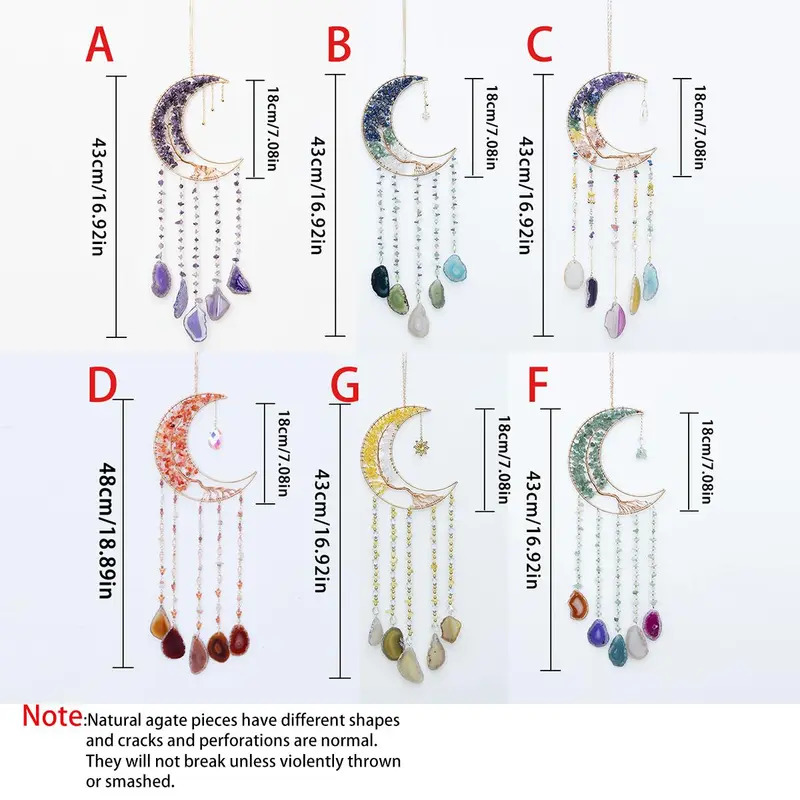 🌙Boho Moon Crystal Wall Decor for Cozy Home Ambiance💎