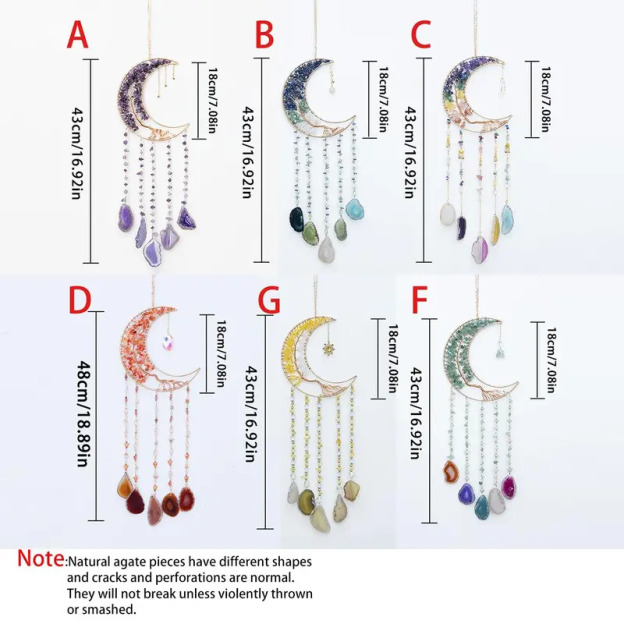 🌙Boho Moon Crystal Wall Decor for Cozy Home Ambiance💎