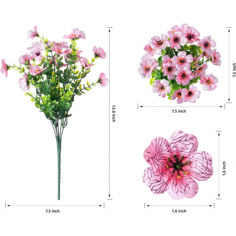 Colorful UV-Resistant Faux Flowers: Artificial Bouquet for Home Party/Garden Decor