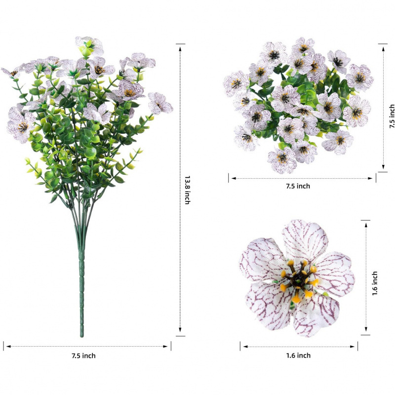Colorful UV-Resistant Faux Flowers: Artificial Bouquet for Home Party/Garden Decor