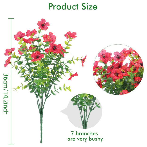 Colorful UV-Resistant Faux Flowers: Artificial Bouquet for Home Party/Garden Decor