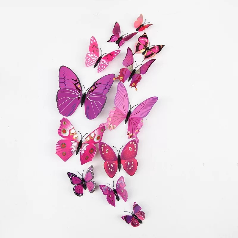 🦋12pcs 3D Fluorescence Butterfly Wall Stickers