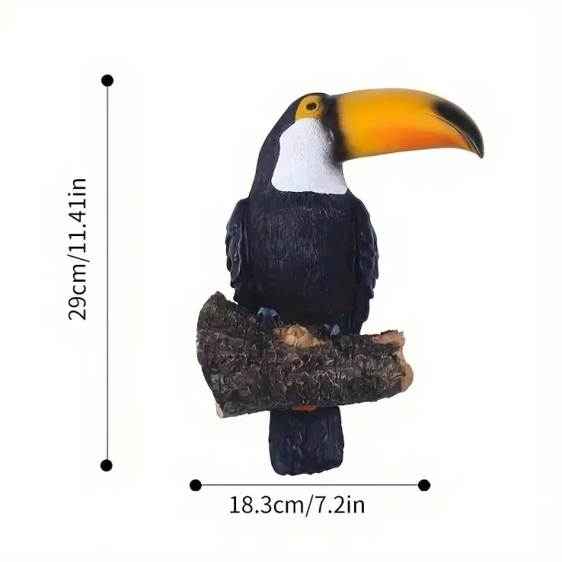 Toco Toucan Garden Statue-Handcrafted Resin Bird of Paradise Decor
