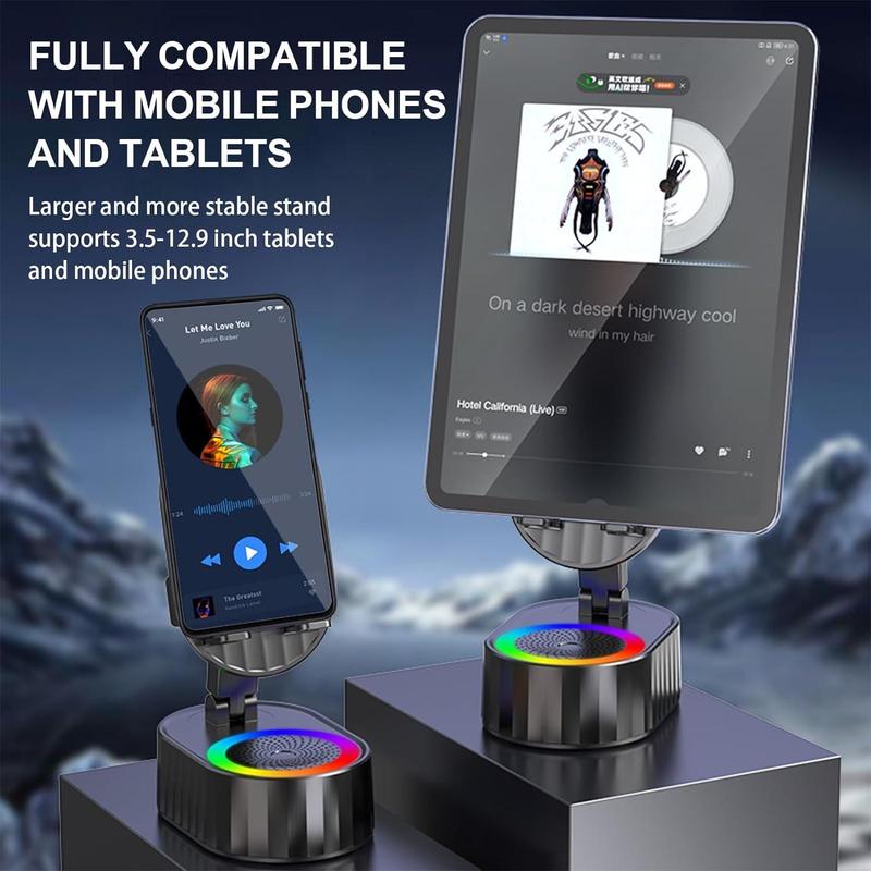 Bluetooth Speaker with Wireless Charging & Phone Stand – 5-in-1 RGB Lights, Hi-Fi Sound
