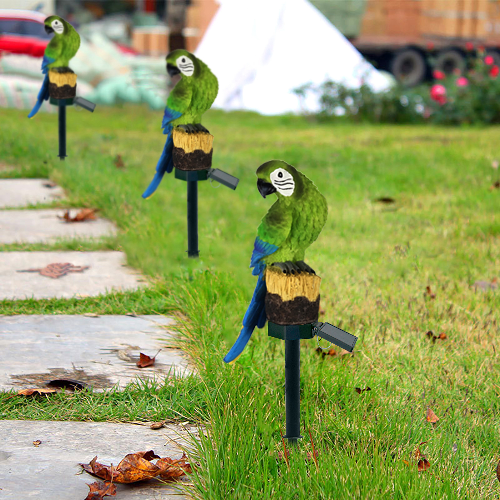 Solar Garden Light Enamel Brown Eagle